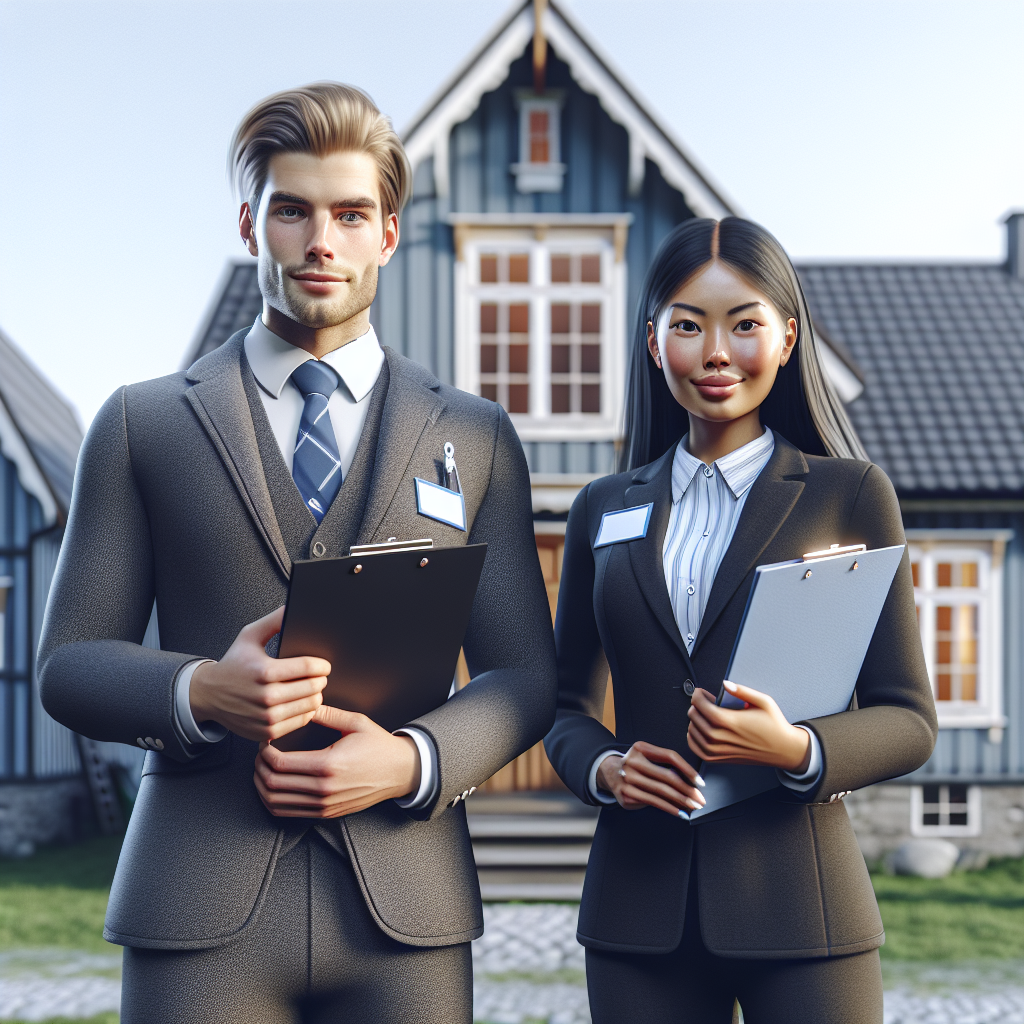 Realistic stock image of Scandinavian real estate agents